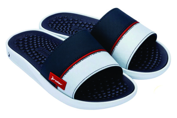 Chinelo Masculino Rider Pump Slide AD- Branco-Azul 11690