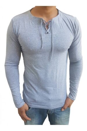 Camiseta Bata Básica Básica Slim Lisa Manga Longa