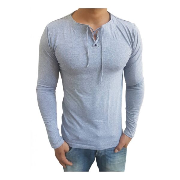 Camiseta Bata Básica Básica Slim Lisa Manga Longa